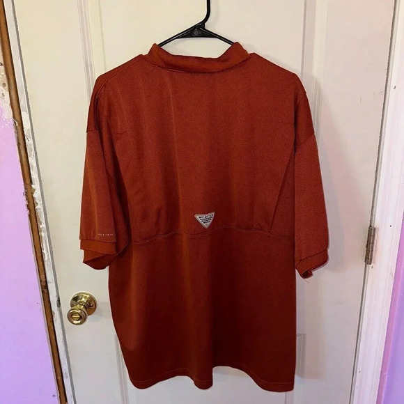 Columbia Men's PFG Omni-Shade Polo Shirt Vented Rust Orange Sz XL - Picture 2 of 6